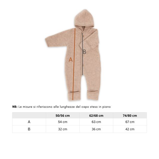 PREORDINE - Tuta da esterno in pile di lana - Noce