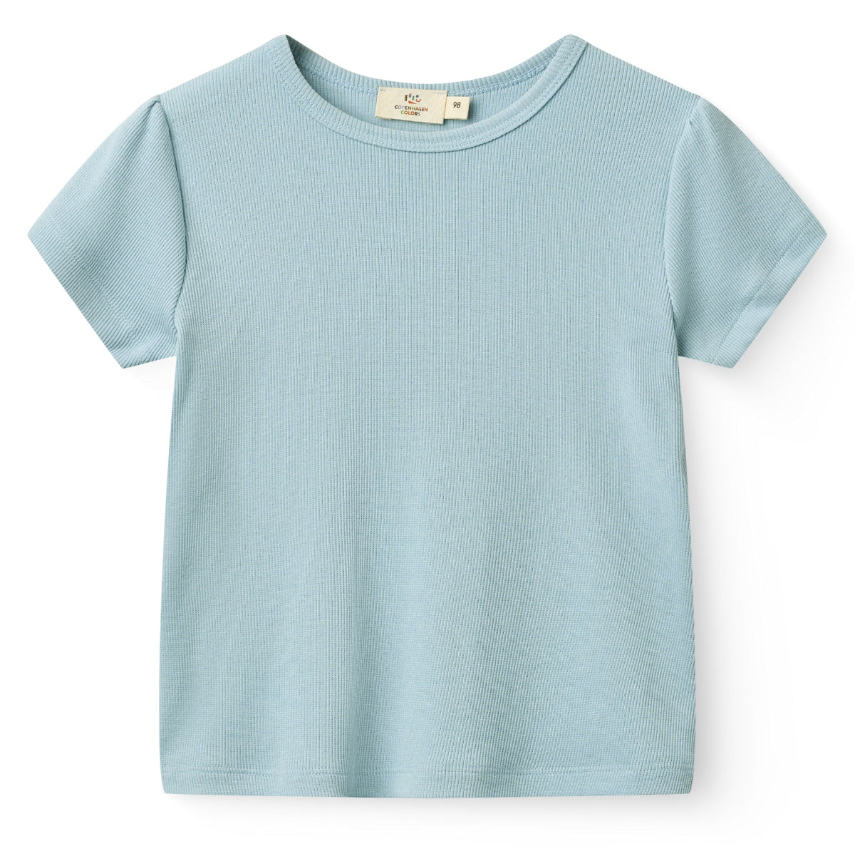 T-shirt in Modal e Cotone - Blu Polvere