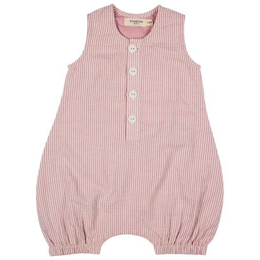 Pagliaccetto in Cotone Biologico - Righe Rosa