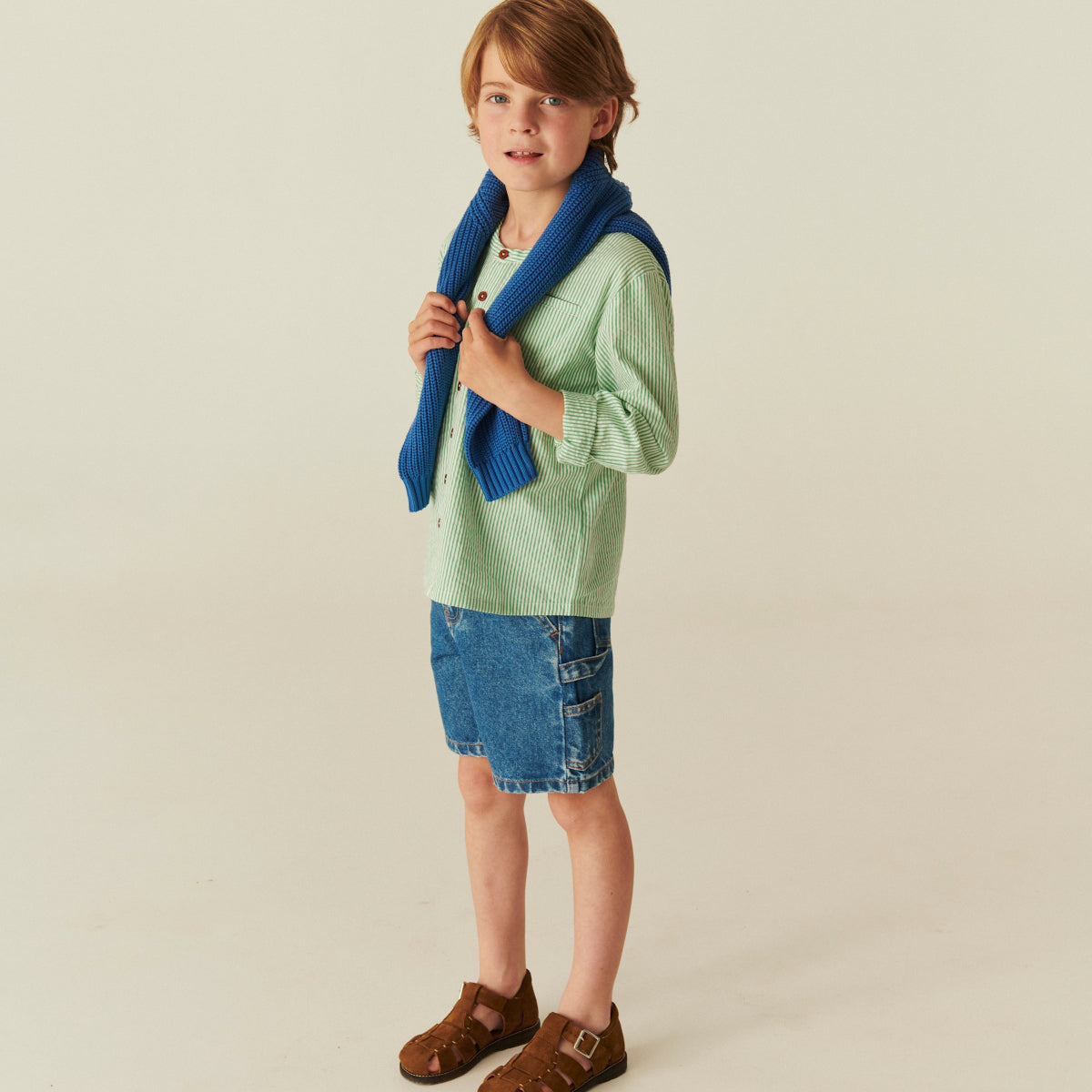 Pantaloncini Cargo in Jeans Biologico