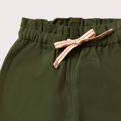 Pantaloncini in Twill di Cotone Biologico - Verde Bosco