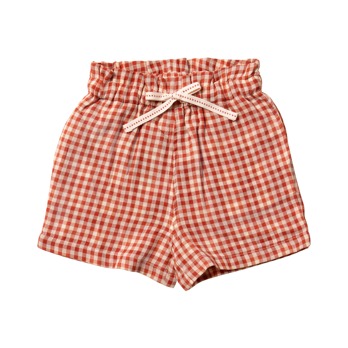 Shorts in Cotone Biologico - Vichy Rosso