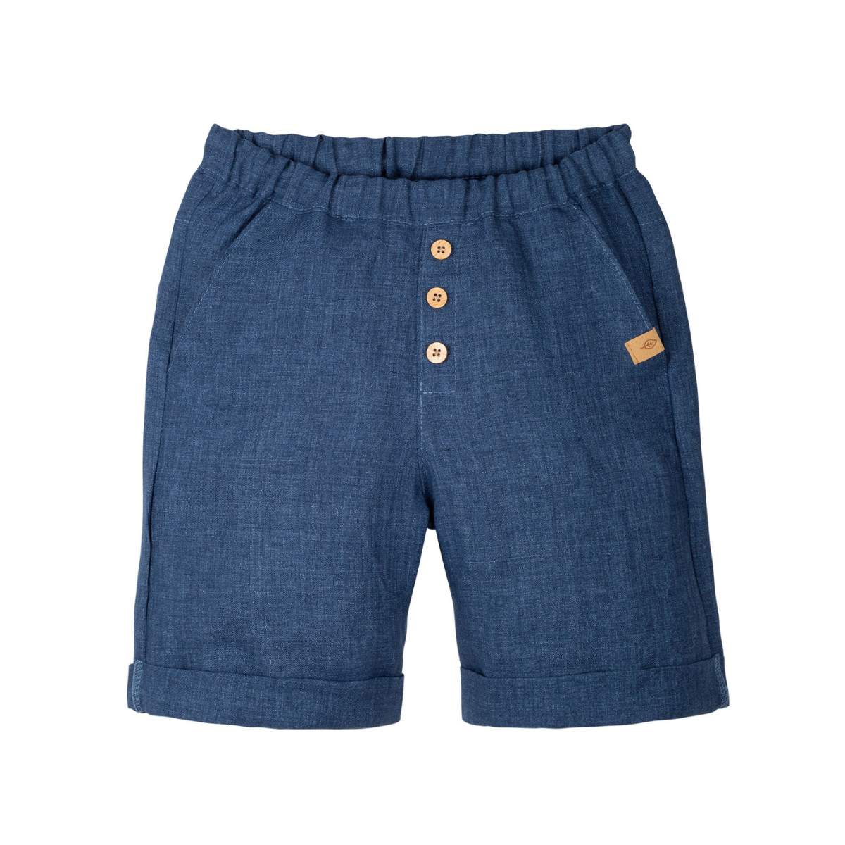 Pantaloncino 100% Lino - Blu Denim