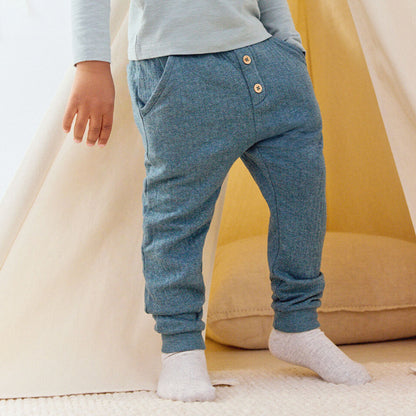 Pantaloni in felpa di cotone biologico - Eucalipto