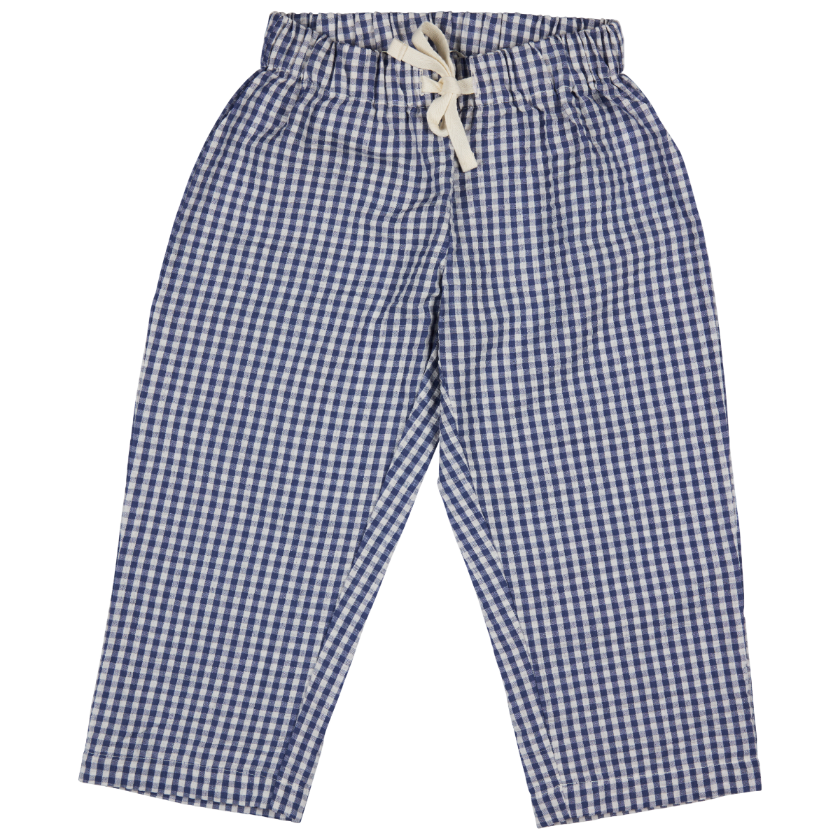 Pantaloni in Cotone Biologico - Quadri Blu
