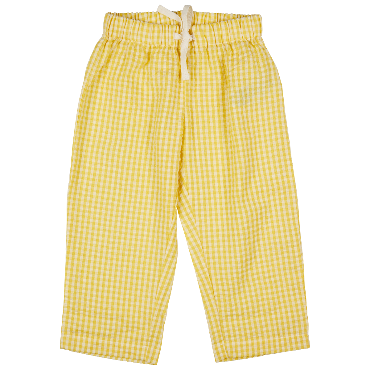 Pantaloni in Cotone Biologico - Quadri Giallo