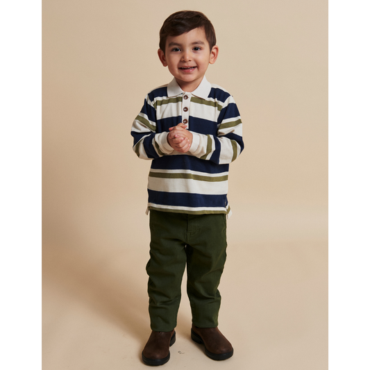 Pantaloni chino in Cotone Biologico - Verde
