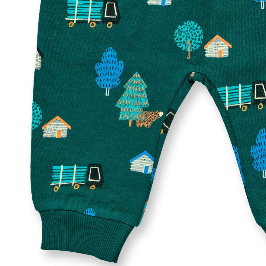 Pantaloni in felpa di Cotone Biologico Woodland - Verde