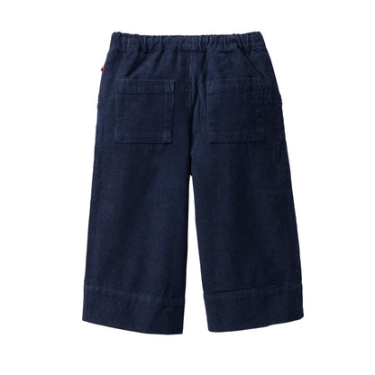 Pantaloni crop in velluto di Cotone Biologico - Navy