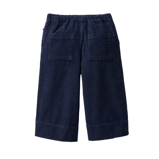 Pantaloni crop in velluto di Cotone Biologico - Navy