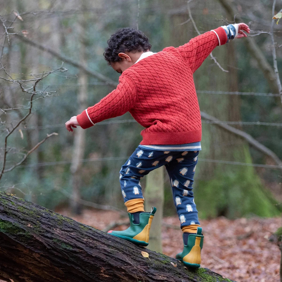 Pantaloni in Cotone Biologico con toppe - Pinguini