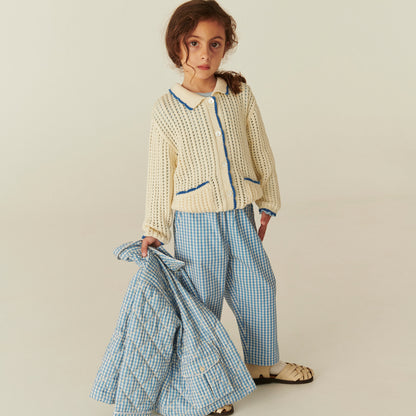 Pantaloni in Cotone Biologico - Mini Pied de Poul Blue
