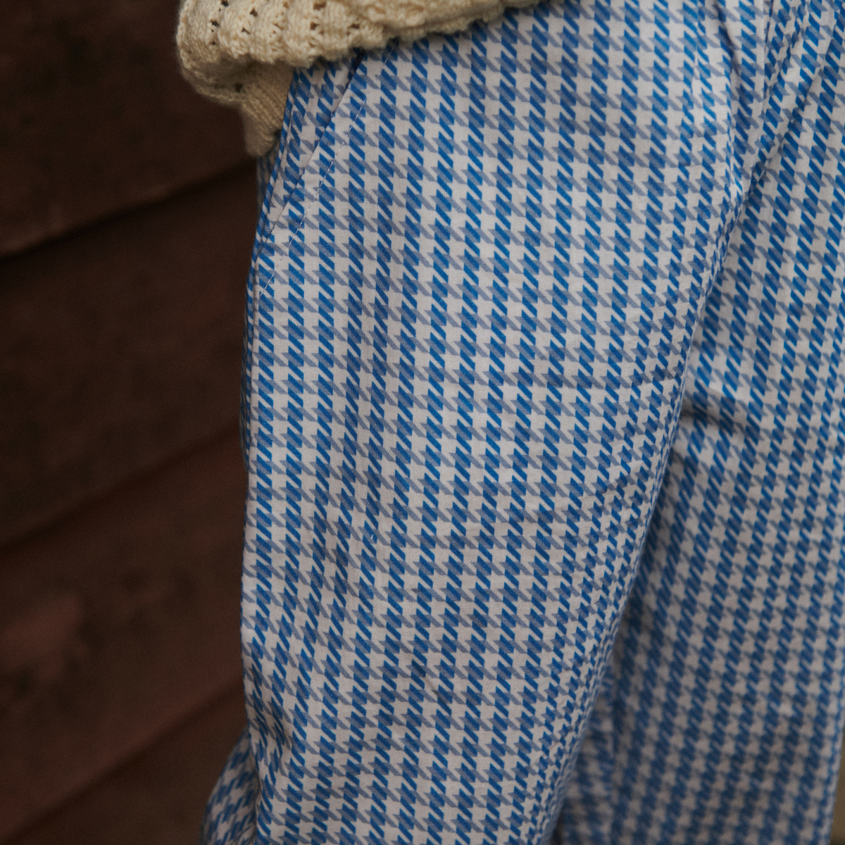 Pantaloni in Cotone Biologico - Mini Pied de Poul Blue