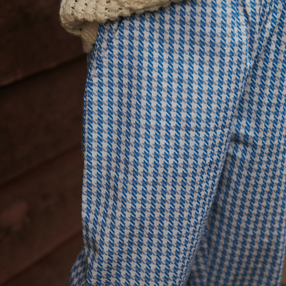 Pantaloni in Cotone Biologico - Mini Pied de Poul Blue