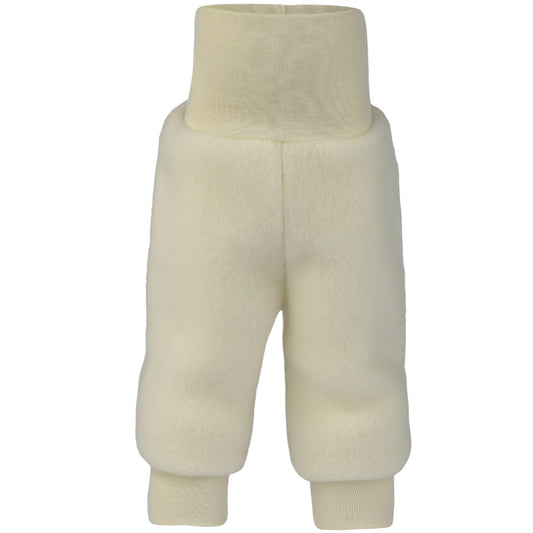 PREORDINE - Pantaloni in pile di lana biologica - Bianco