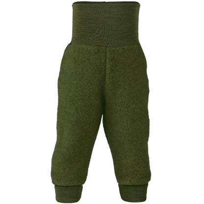 PREORDINE - Pantaloni in pile di lana biologica - Oliva