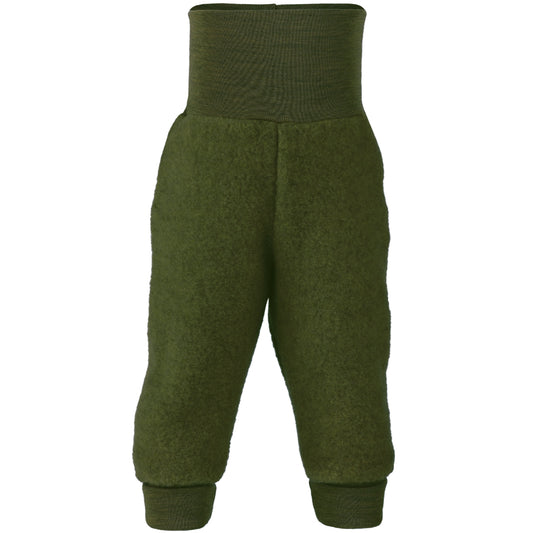 PREORDINE - Pantaloni in pile di lana biologica - Oliva