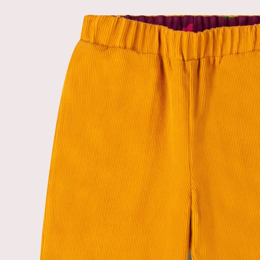 Pantaloni in velluto di Cotone Biologico Reversibili - Senape