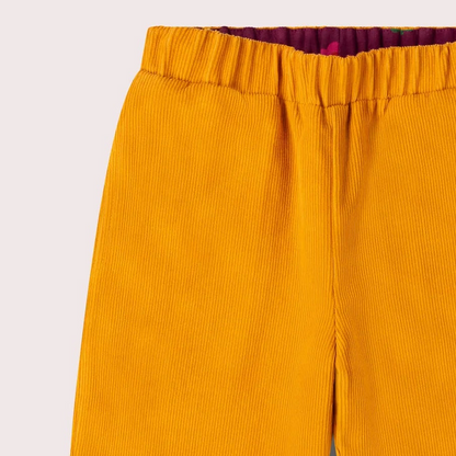 Pantaloni in velluto di Cotone Biologico Reversibili - Senape
