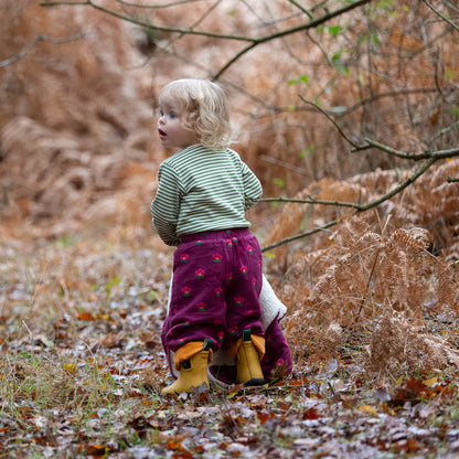 Pantaloni in velluto di Cotone Biologico Reversibili - Senape