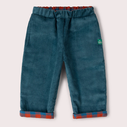 Pantaloni in velluto di Cotone Biologico Reversibili - Oceano