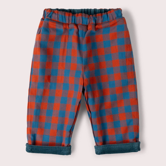 Pantaloni in velluto di Cotone Biologico Reversibili - Oceano