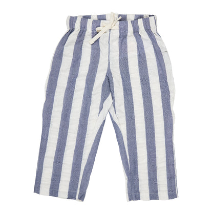 Pantaloni in Cotone Biologico - Seersucker Rigoni Indaco/Bianco