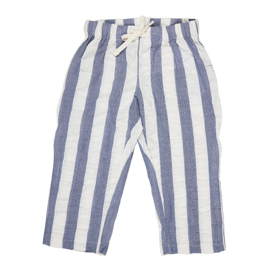 Pantaloni in Cotone Biologico - Seersucker Rigoni Indaco/Bianco