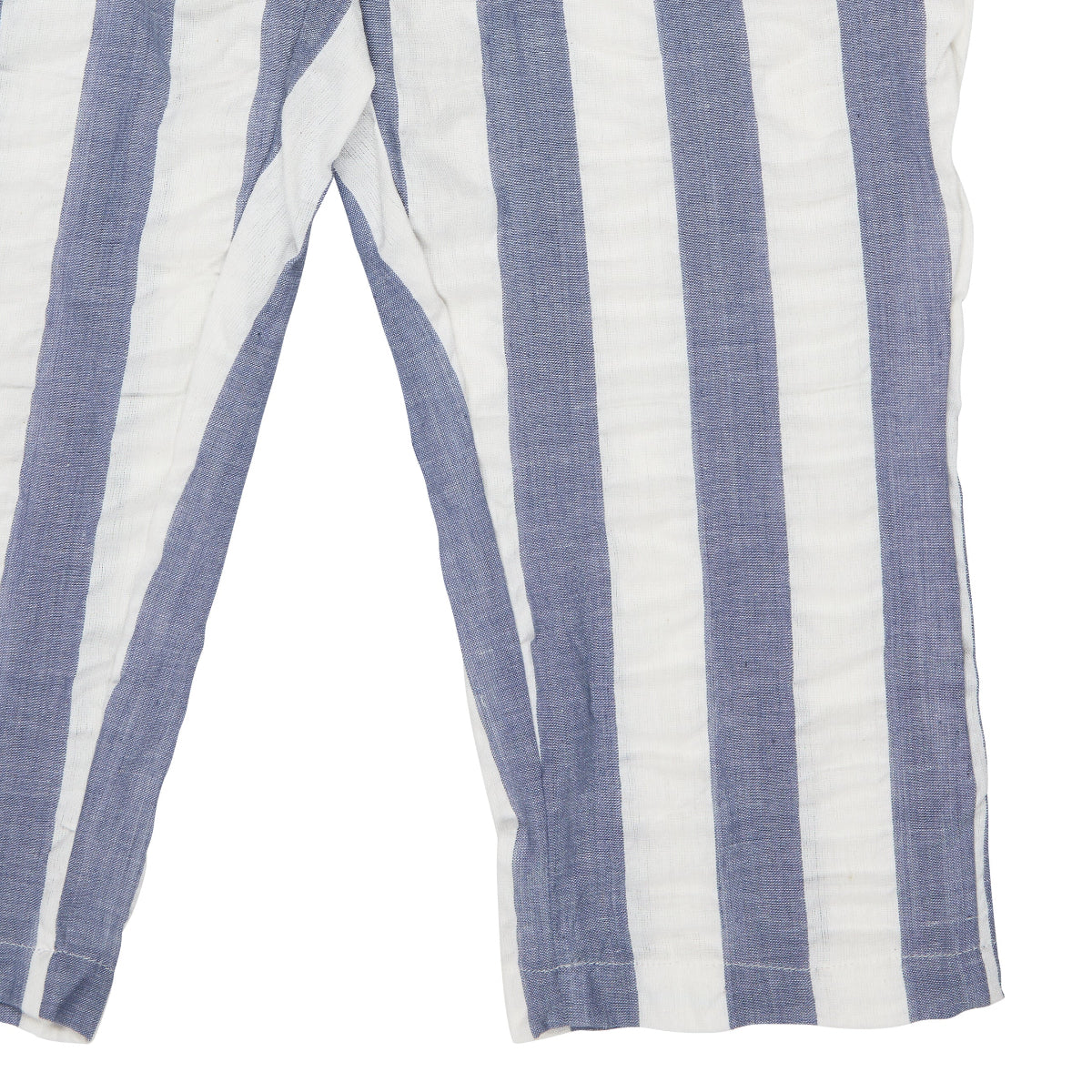 Pantaloni in Cotone Biologico - Seersucker Rigoni Indaco/Bianco