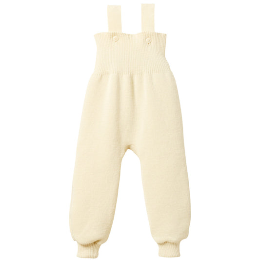 Pantaloni salopette in lana biologica - Bianco