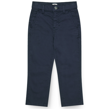 Pantaloni in Twill di Cotone Biologico Silky - Navy