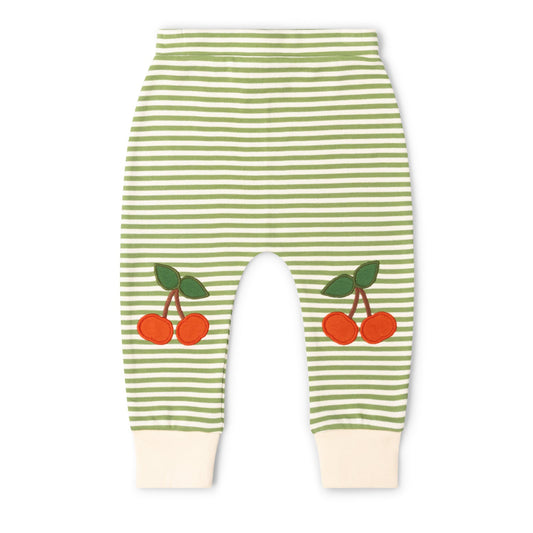 Pantaloni in Cotone Biologico con toppe - Ciliegie
