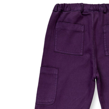 Pantaloni in Cotone Biologico Cargo - Viola