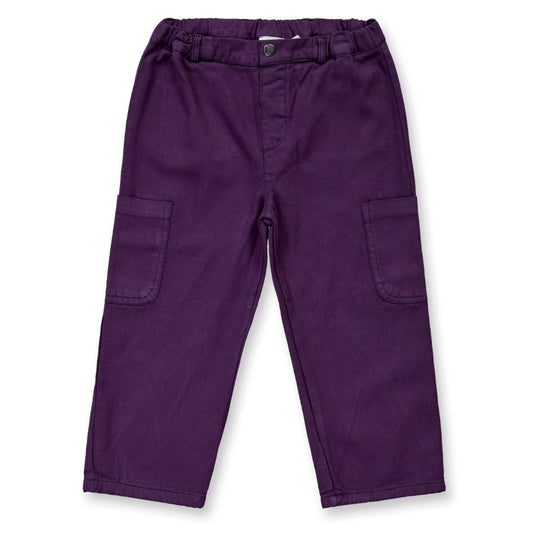 Pantaloni in Cotone Biologico Cargo - Viola