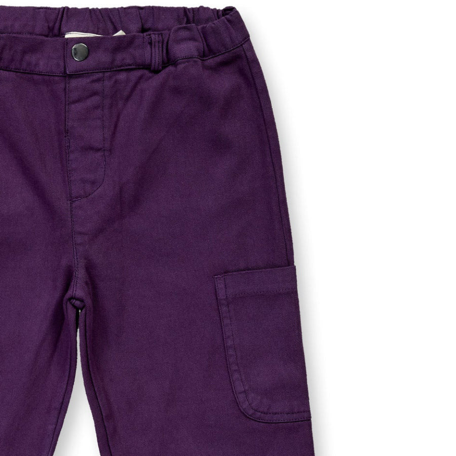 Pantaloni in Cotone Biologico Cargo - Viola