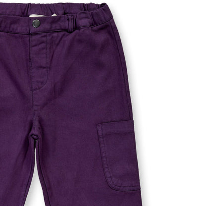 Pantaloni in Cotone Biologico Cargo - Viola