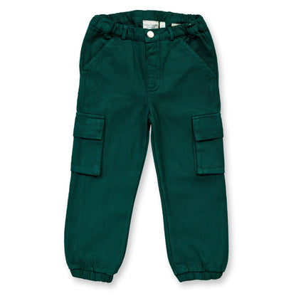 Pantaloni in Cotone Biologico Cargo - Verde
