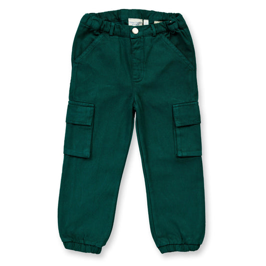 Pantaloni in Cotone Biologico Cargo - Verde