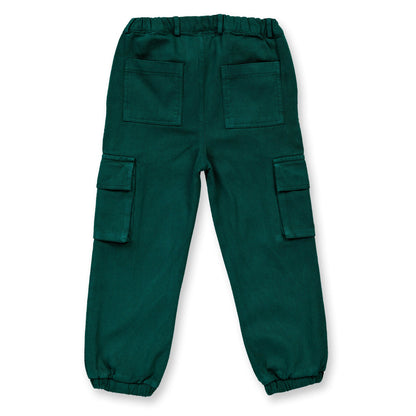 Pantaloni in Cotone Biologico Cargo - Verde