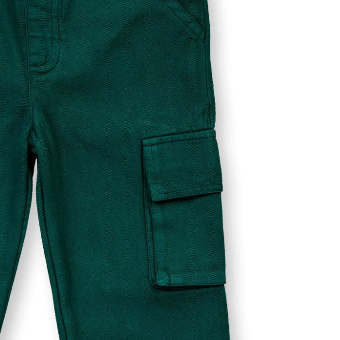 Pantaloni in Cotone Biologico Cargo - Verde