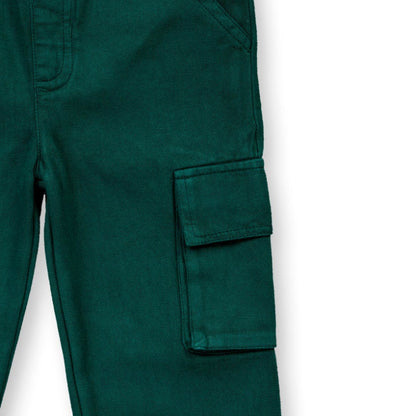 Pantaloni in Cotone Biologico Cargo - Verde