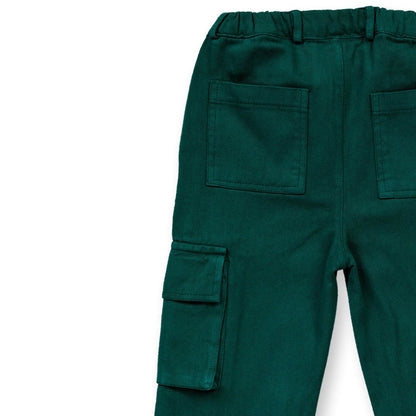 Pantaloni in Cotone Biologico Cargo - Verde