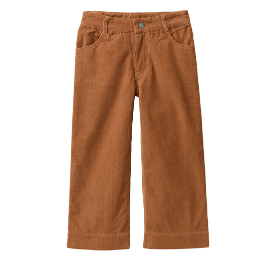 Pantaloni palazzo in velluto di Cotone Biologico - Caramello
