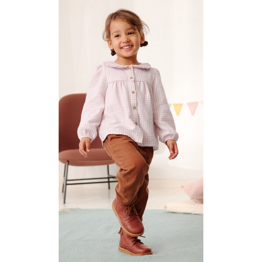 Camicia in flanella di Cotone Biologico - Vichy Rosa