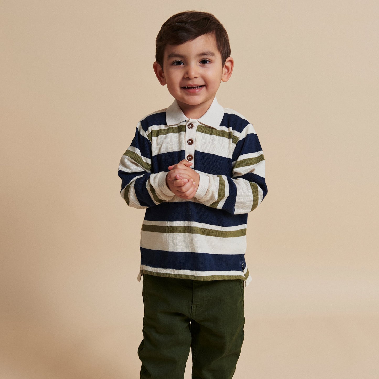 Polo in Cotone Biologico - Navy/Verde