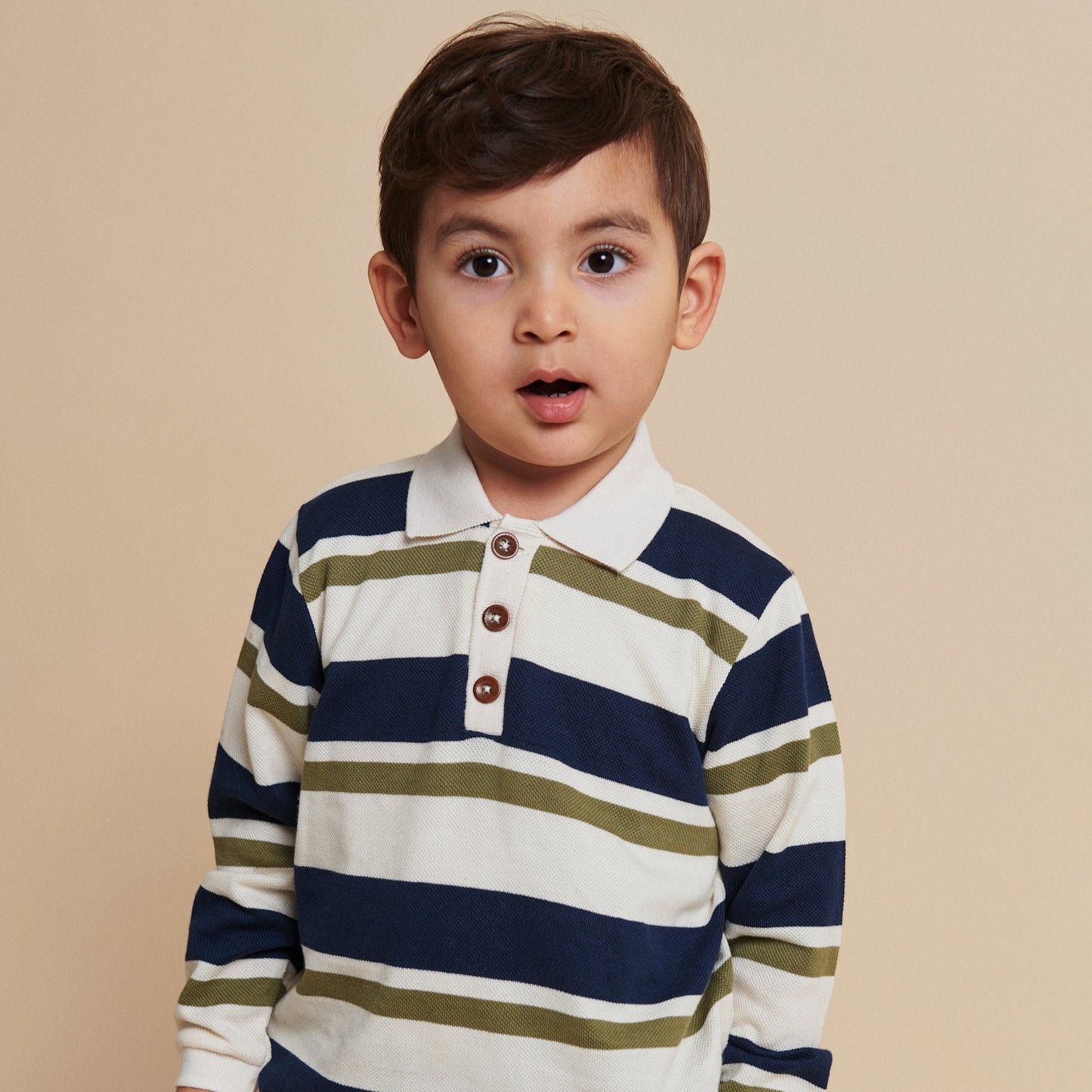 Polo in Cotone Biologico - Navy/Verde