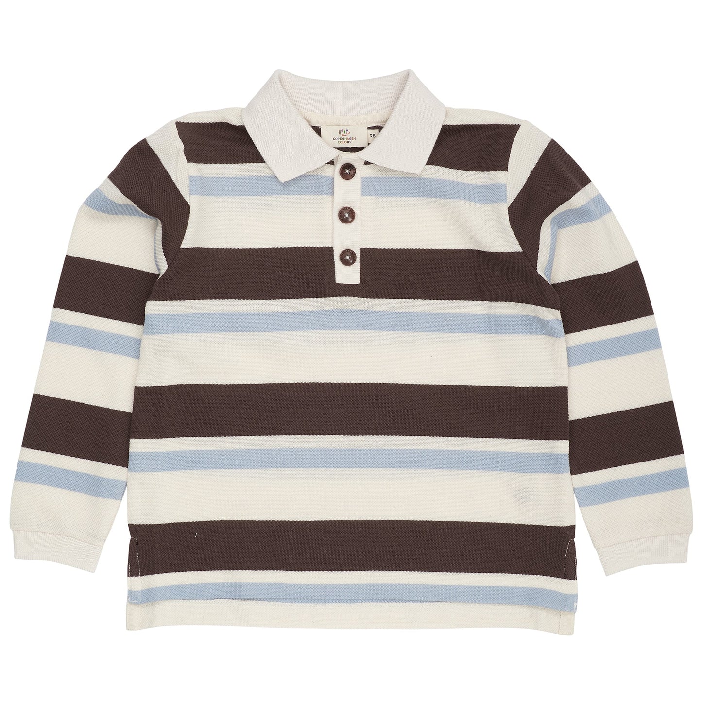 Polo in Cotone Biologico - Cioccolato/Azzurro