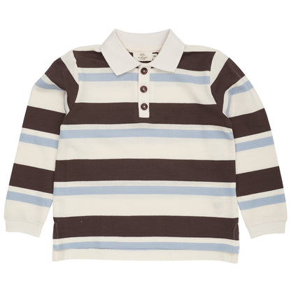 Polo in Cotone Biologico - Cioccolato/Azzurro