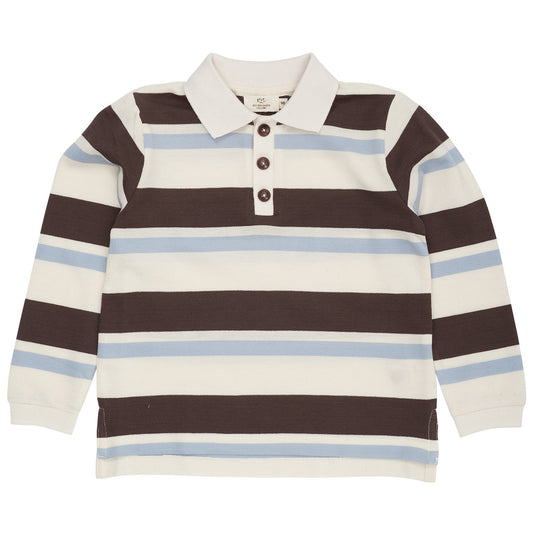 Polo in Cotone Biologico - Cioccolato/Azzurro