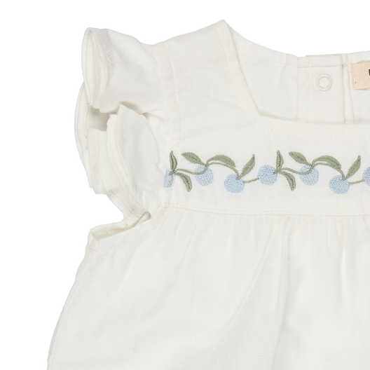 Completo in Cotone Biologico - Blusa ricamata e Shorts